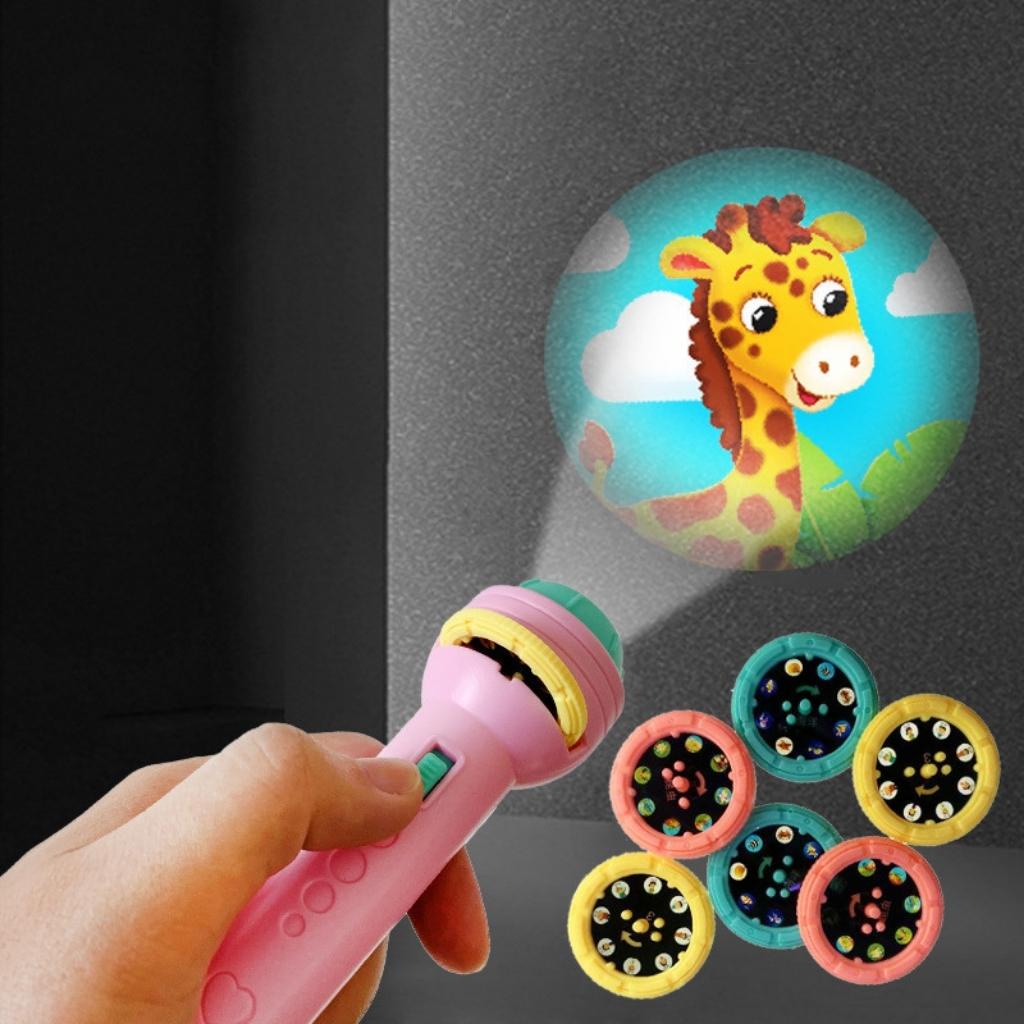 Đèn pin chiếu hình MUSHROOM 10 thẻ 80 hình chiếu giúp bé khám phá thế giới động vật
