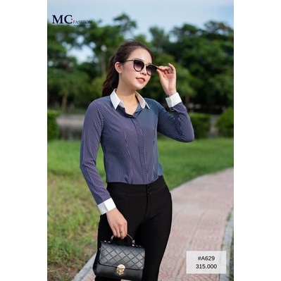 Áo Công Sở Nữ Áo Sơ MI Tay Dài MC Fashion Cao Cấp Đẹp Mềm Mịn Mát Không Nhăn Không Xù Thấm Hút Mồ Hôi A629