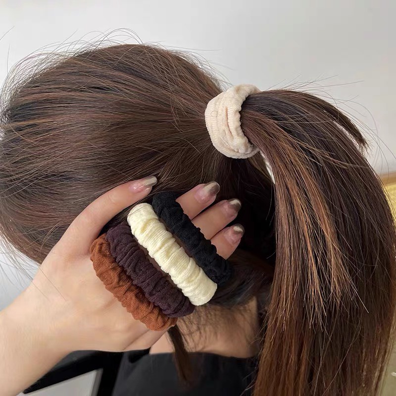 Set 10 Dây Thun Buộc Tóc Nữ Vải Nhiều Màu Cute Cao Cấp Phong Cách Hàn Quốc Dễ Thương Bền Đẹp DC54