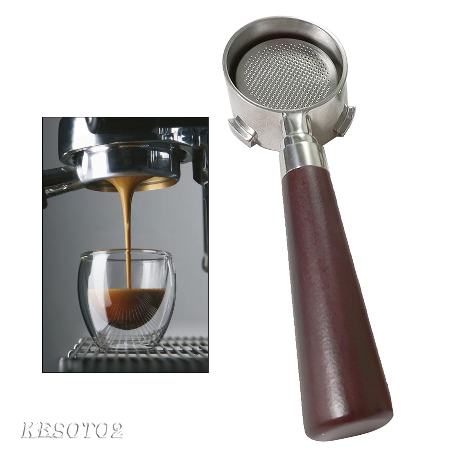 [KESOTO2] Bottomless Portafilter Intelligent Dosing Ring Basket Coffee Powder Barista Tool