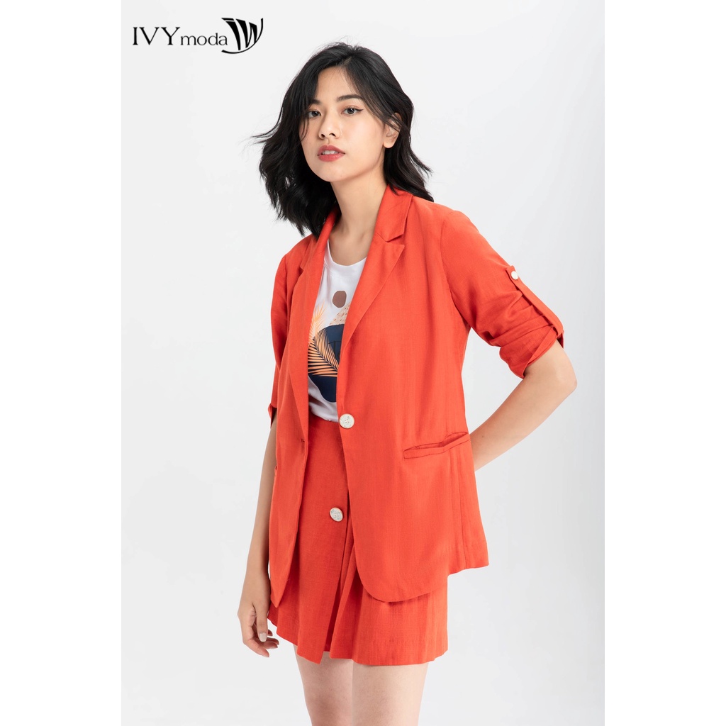 [Mã WABR99 giảm 10% đơn 99K] Áo blazer nữ tay dài IVY moda MS 61M6412