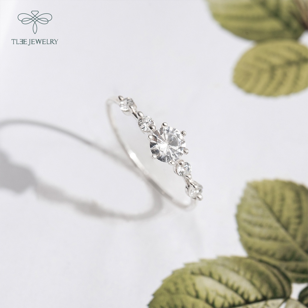 Nhẫn bạc nữ TLEE livia nạm đá lấp lánh NCJ A0118