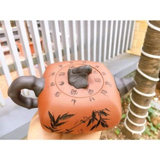 ấm tử sa trúc rơi vuông