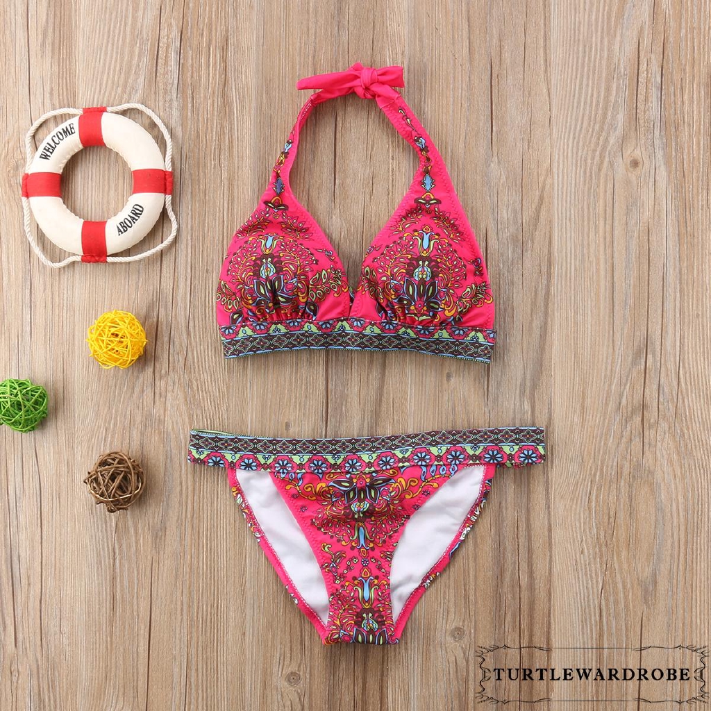 Set đồ bơi thiết kế hoa văn xinh xắn kiểu dáng quyến rũ thời trang | BigBuy360 - bigbuy360.vn