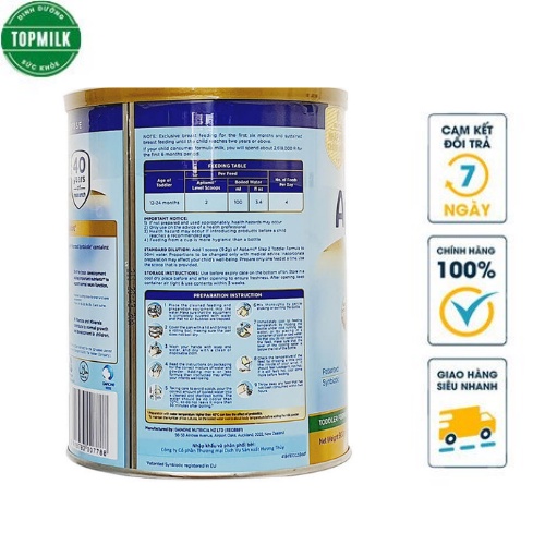 Sữa bột Nutricia Aptamil New Zealand số 2 cho bé hộp 900gr