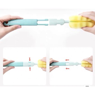 Bộ cọ rửa ly, bình sữa, bình nước cho bé cao cấp 6 chi tiết