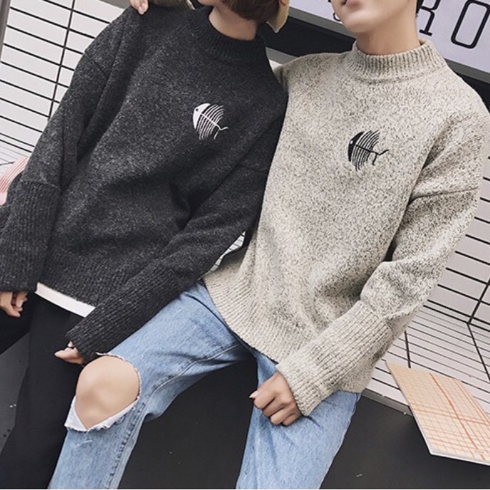 [Có Sẵn] Áo Len Đôi Hình Xương Cá áo len couple | BigBuy360 - bigbuy360.vn