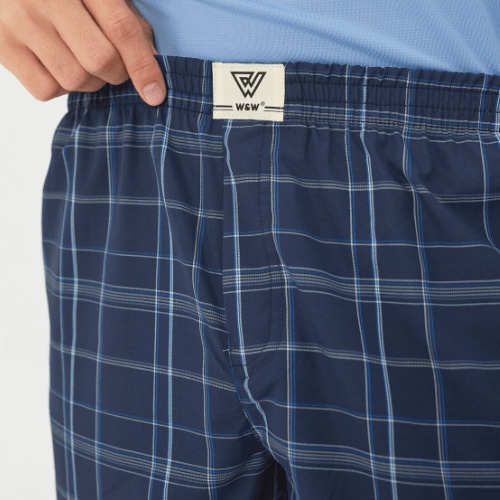 Quần đùi kẻ nam W&amp;W, chất liệu Cotton mềm mại, thoáng mát, WSH17