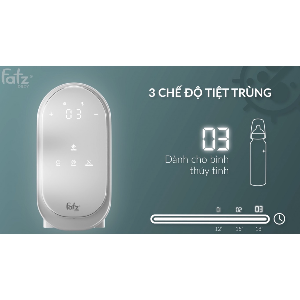 MÁY HÂM SỮA TIỆT TRÙNG ĐIỆN TỬ 2 BÌNH FATZ FATZBABY DUO 6 - FB3090CY