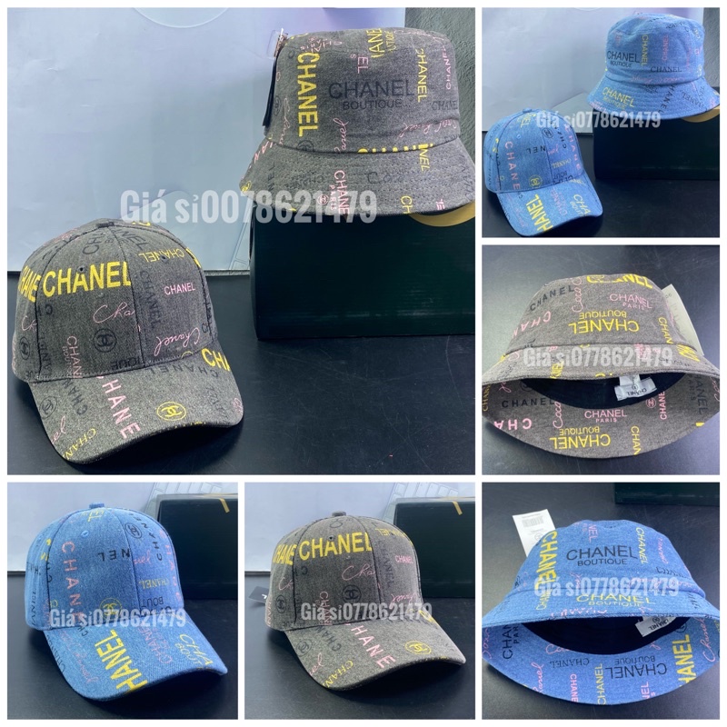 combo nón cặp jean - mũ lưỡi Và vành Bucket hàn quốc full tem năng động unisex