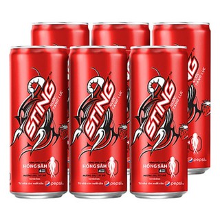 1 lốc Sting dâu tây lon 330ml( 6 lon)