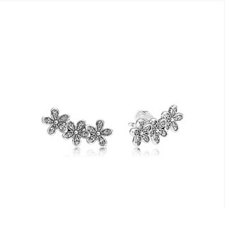 Sparkling Daisy Flower Trio Stud Earrings