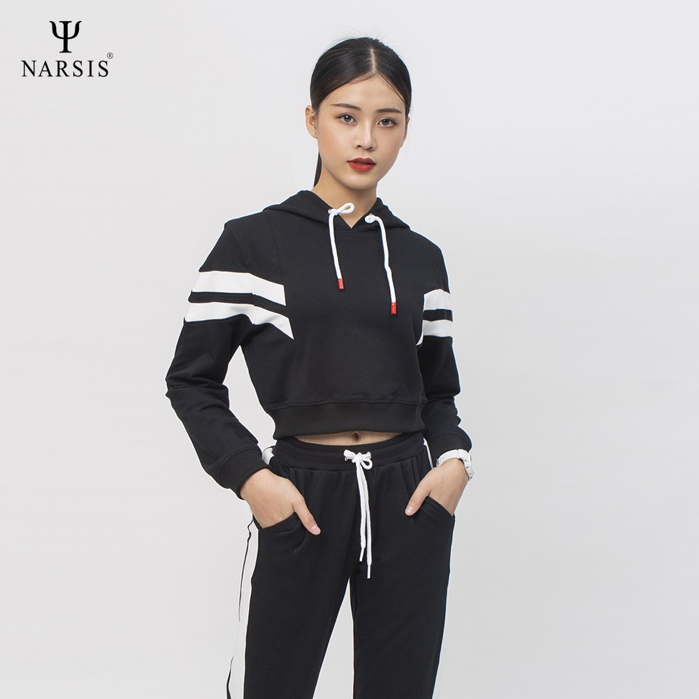 Bộ đồ thu đông nữ Narsis M0019 màu đen phối trắng
