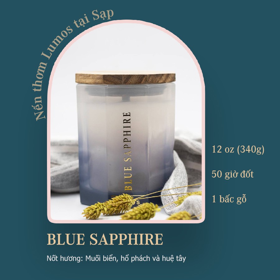 Nến Thơm Blue Sapphire (Lumos) - Hũ 12 oz (340g)