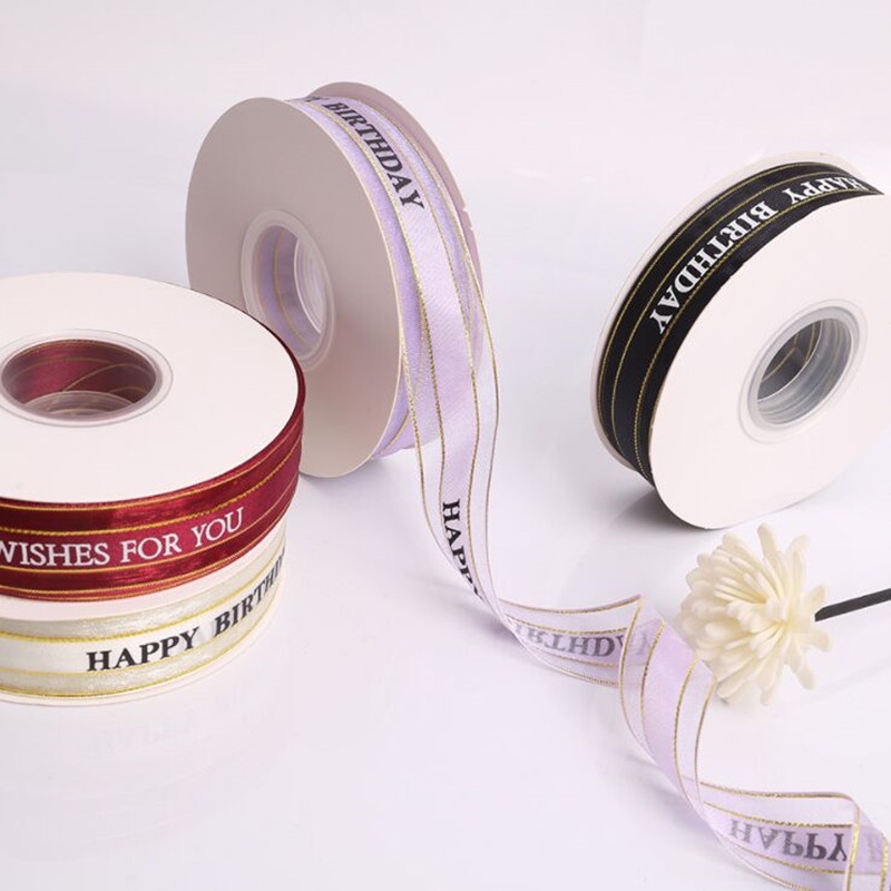 [Cuộn 43m] Cuộn Dây Ruy Băng Lụa Rộng 2.5cm Dài 43m Trang Trí Hộp Quà Sinh Nhật
