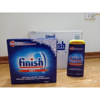 Muối rửa bát Finish 4kg chính hãng Finish Đức dùng cho máy rửa bát. Tặng viên Finish Nhật
