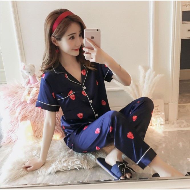 Đồ bộ nữ quần dài, đồ ngủ nữ pijama lụa Quảng Châu