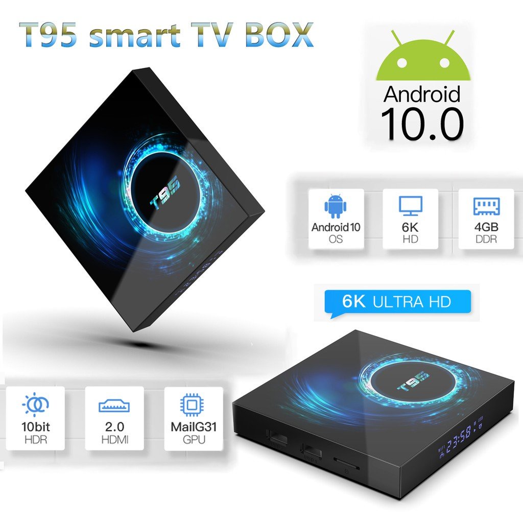 đầu thu android tivi box T95 chính hãng 100%, tích hợp wifi kép+bluetooth+ các chương trình giải trí đã được cài sẵn