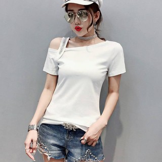 Áo Thun Lệch Vai Thiết Kế Quyến Rũ Thời Trang Dành Cho Nữ