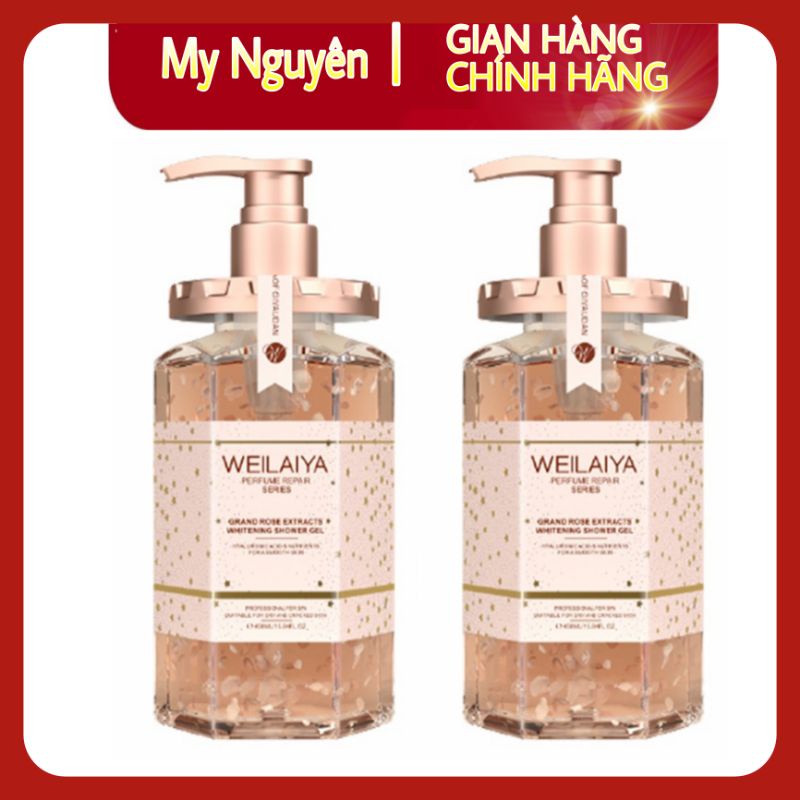 Sữa Tắm Trắng Da Cánh Hoa Hồng Tươi WEILAIYA Grand Rose Extracts Whitening Shower Gel 450ml