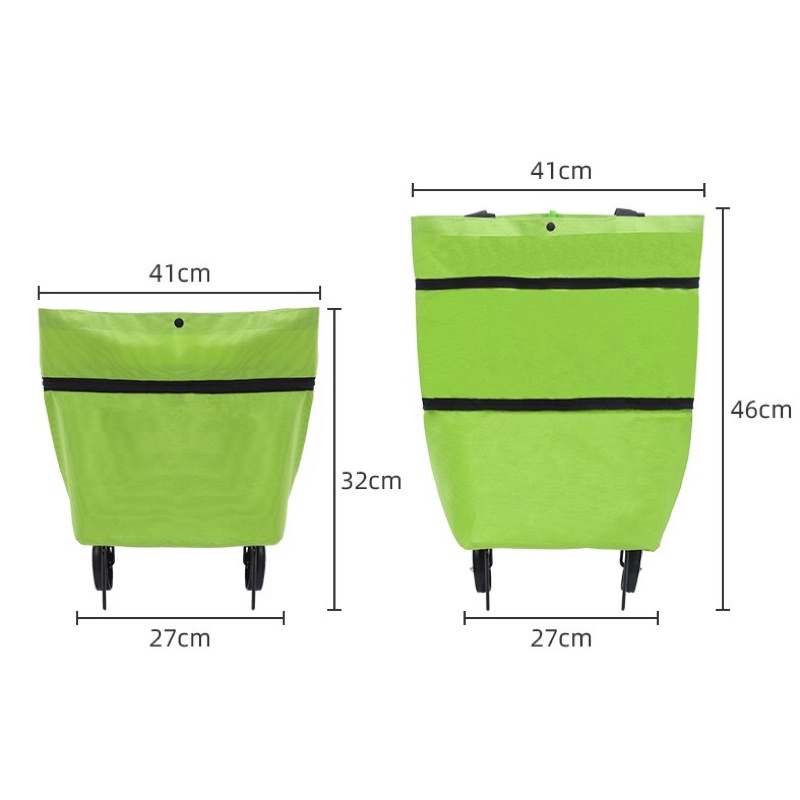 Xe đẩy túi kéo đi chợ có bánh xe, xe kéo đựng đồ đa năng gấp gọn tiện lợi
