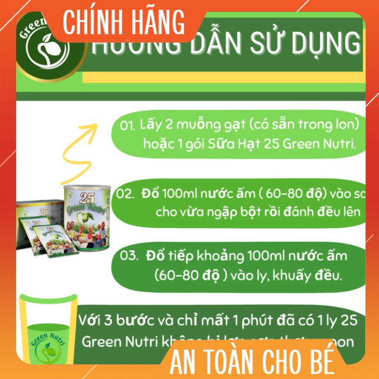 [Chính Hãng] Combo Lon & Hộp Sữa hạt ngũ cốc 25 Green Nutri