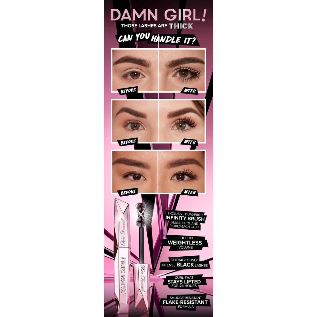 [Too Faced] Chuốt mi mới nhất Toofaced Damn Girl 24Hour Mascara fullbox