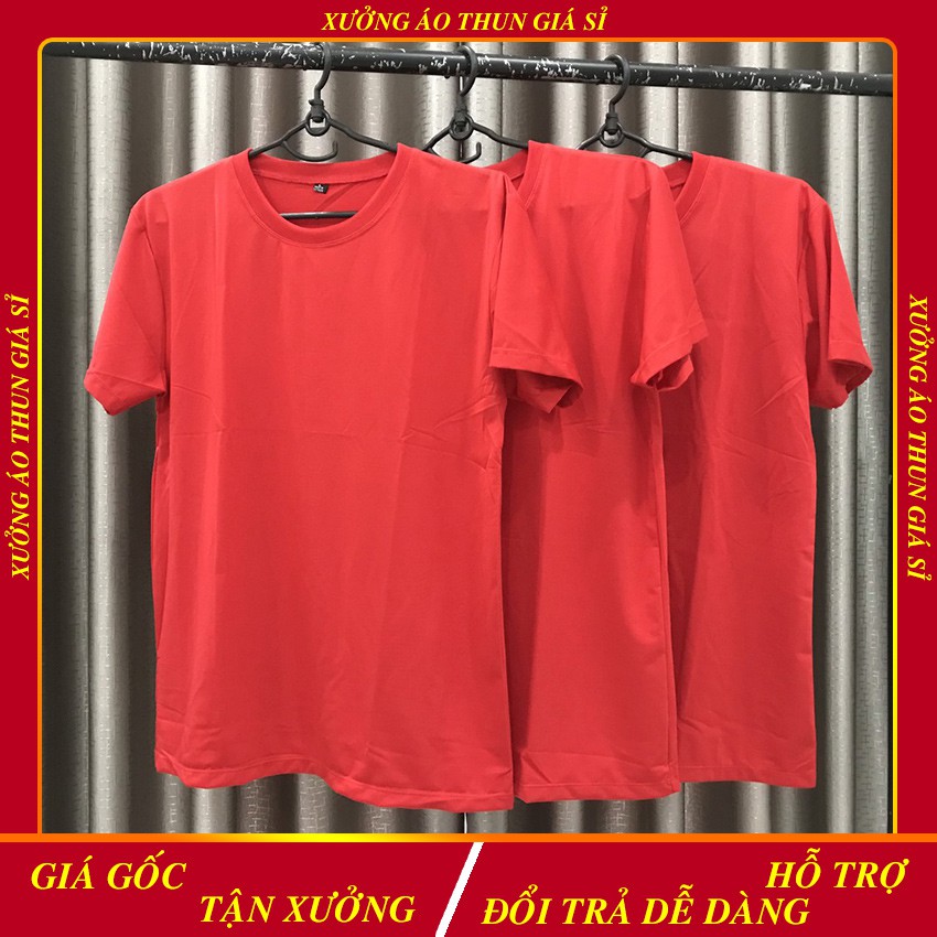 Áo Thun Nam | Áo Phông Trơn Cổ Tròn Màu Đỏ Tươi