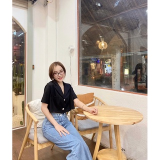 Áo crop vest nút đồng tay ngắn 0356