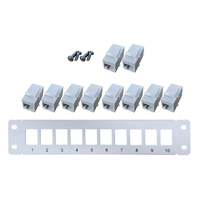 Bảng Mạch NAMA Patch 10 Port CAT5e Với Bộ Ghép Nối Inline Keystone 10G Pass-Thru