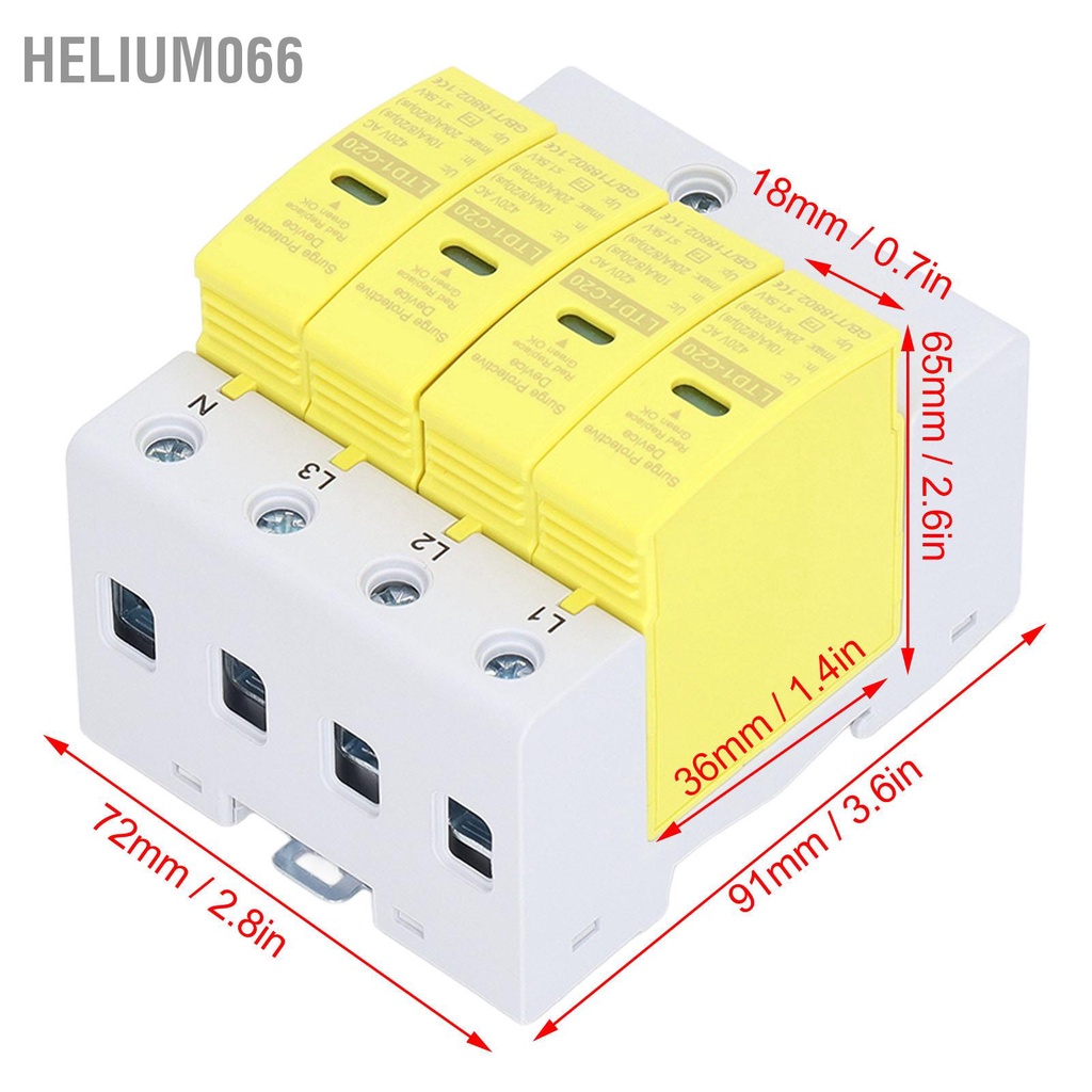 Thiết Bị Bảo Vệ Thiết Bị Gia Dụng 420V AC 4P Helium066