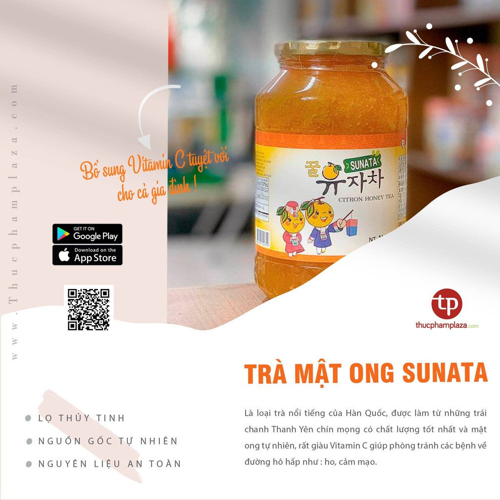 Chanh Đào Mật Ong Hàn Quốc Chính Hãng Hũ 1Kg- Citron Honey Trà Mật Ong Ngâm Chanh Nguyên Chất