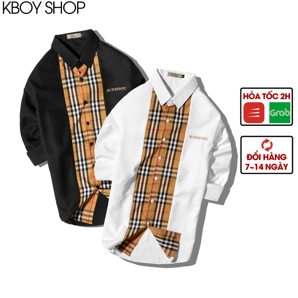 Áo sơ mi Nam Cổ bẻ Hàng Quãng Châu - sơ mi kẻ sọc nam 2 màu ĐEN/TRẮNG coton 4 chiều, mềm mịn, không nhăn - F094