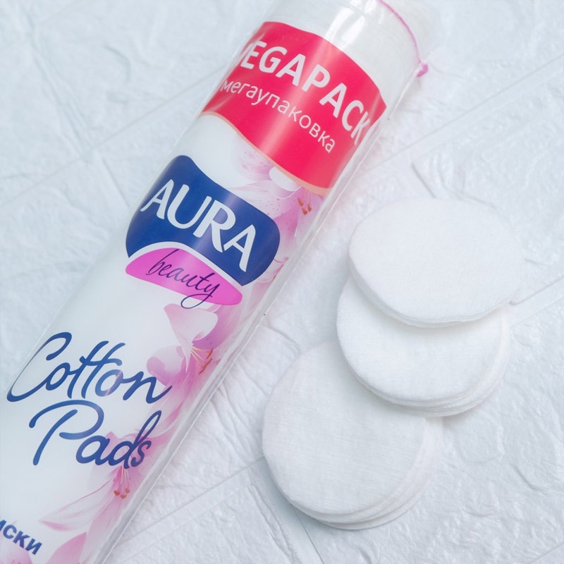 BÔNG TẨY TRANG AURA BEAUTY 150 MIẾNG THÀNH PHẦN COTTON MỀM MẠI - BÔNG TẨY TRANG 2 LỚP MỀM MỊN SACH SÂU 100% COTTON