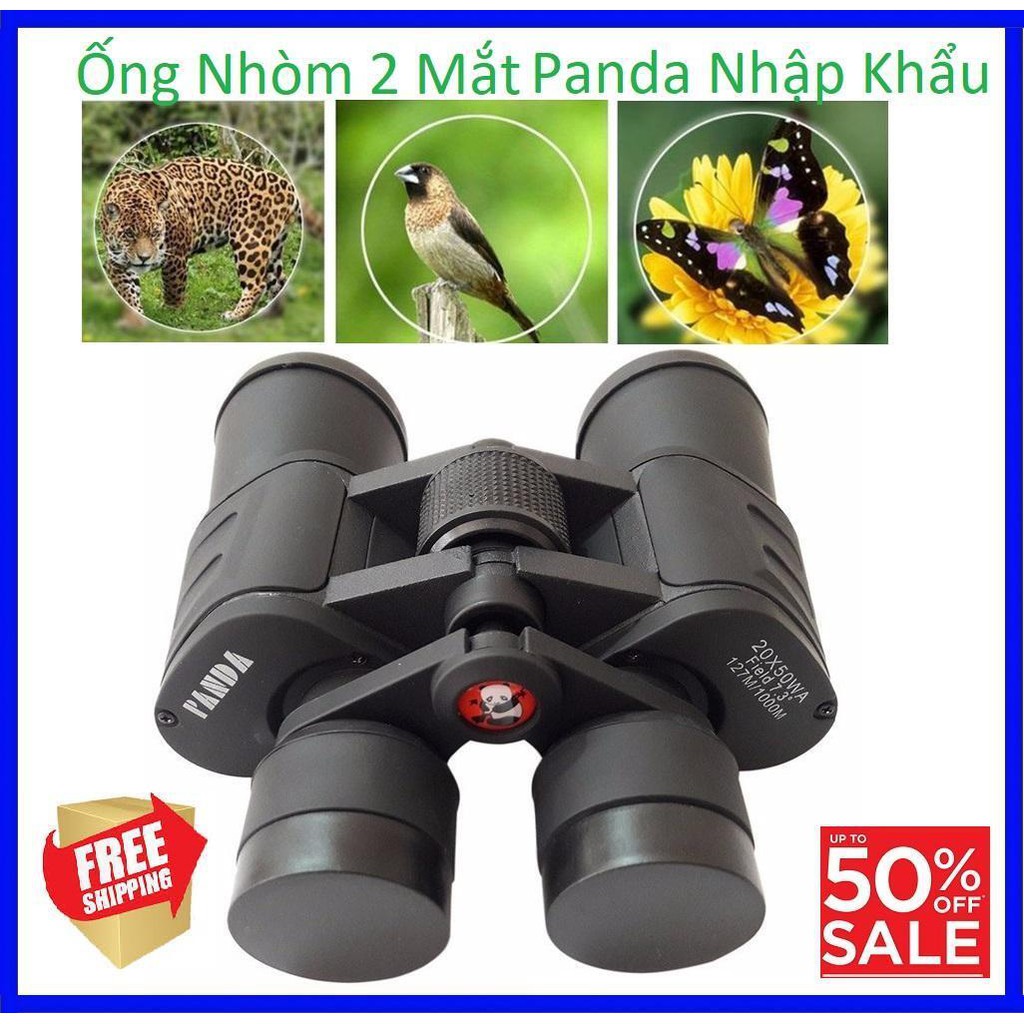 HÀNG CAO CẤP -  Ong Dom Nhin Dem Siêu Nét.Ống Nhòm Panda 2 Mắt Phóng Đại 20 Lần, Xa 1,5 Km Thiết Kế Nhỏ Gọn Góc Nhìn Cực