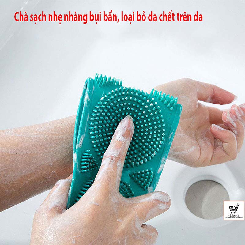 Dây tắm chà lưng 2 mặt bằng Silicone tiện lợi (CHÀ LƯNG)