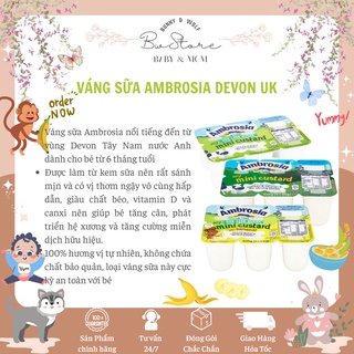 Hàng Air - Cam kết chính hãng Váng sữa Ambrosia Devon UK - Lốc 6 hộp x