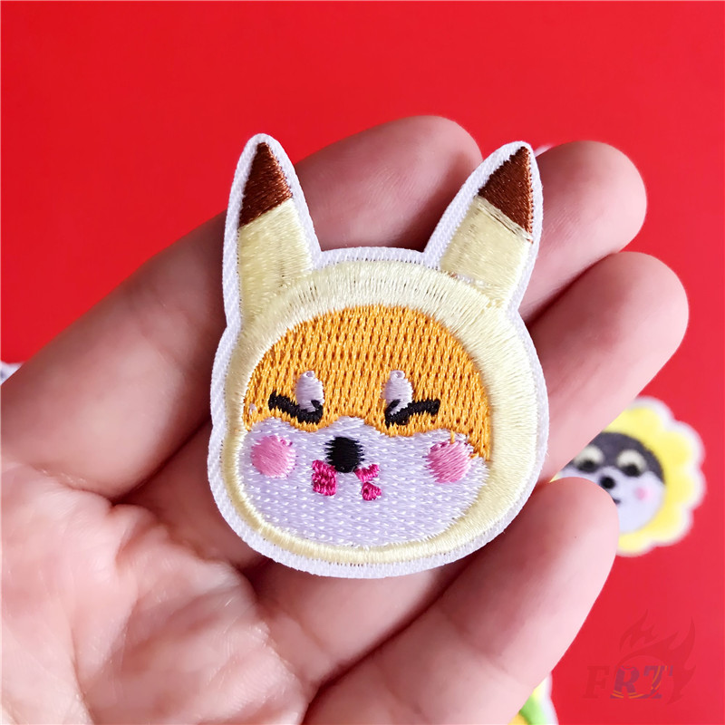 Miếng dán ủi thêu hình chú chó Shiba &amp; Husky dễ thương