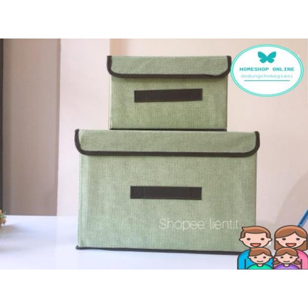 Hộp Vải Đựng Đồ Tiện Lợi, Thùng Đựng Quần Áo Đa Năng phong cách Nhật Bản ( combo 2 cái to+bé)