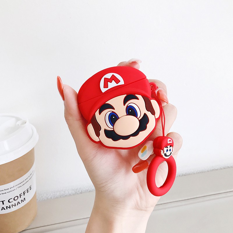 Case Vỏ Bao Airpod Đựng Tai Nghe Airpod 1 2 Pro hình Mario chống va đập - Dino Case