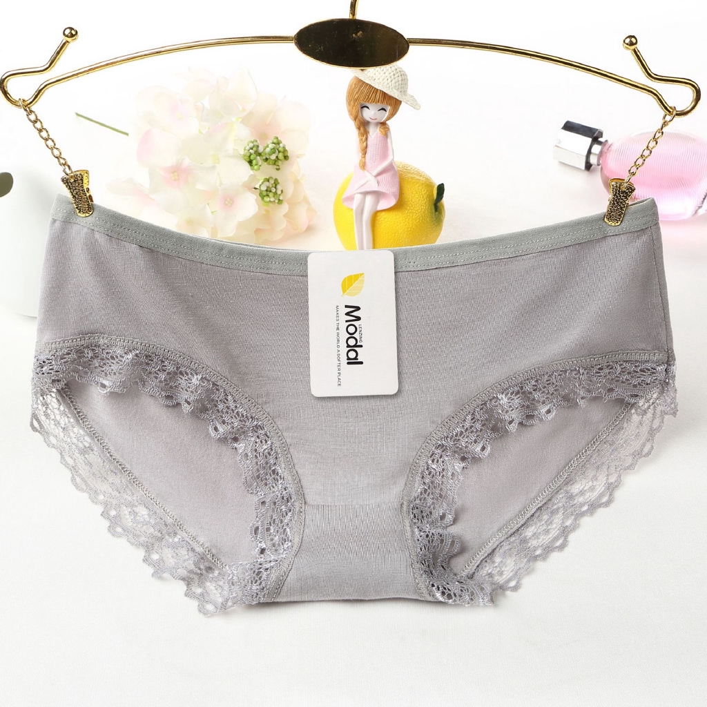 Quần Lót Lưng Thấp Màu Trơn Phối Ren Xinh Xắn Cho Bạn Nữ | BigBuy360 - bigbuy360.vn