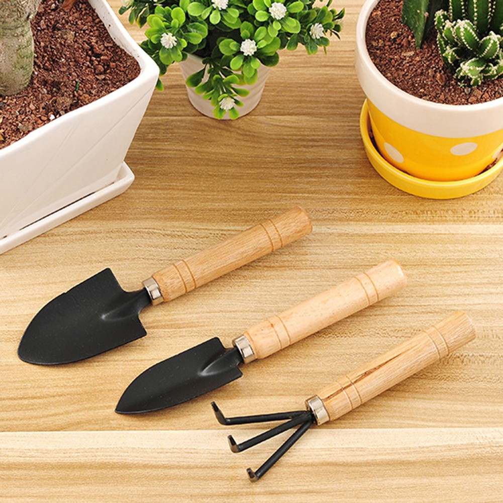 Bộ Dụng Cụ Làm Vườn - Bộ Cuốc Xẻng Cán Gỗ Mini 3 Món Tiện Dụng 88298 Lavio Store