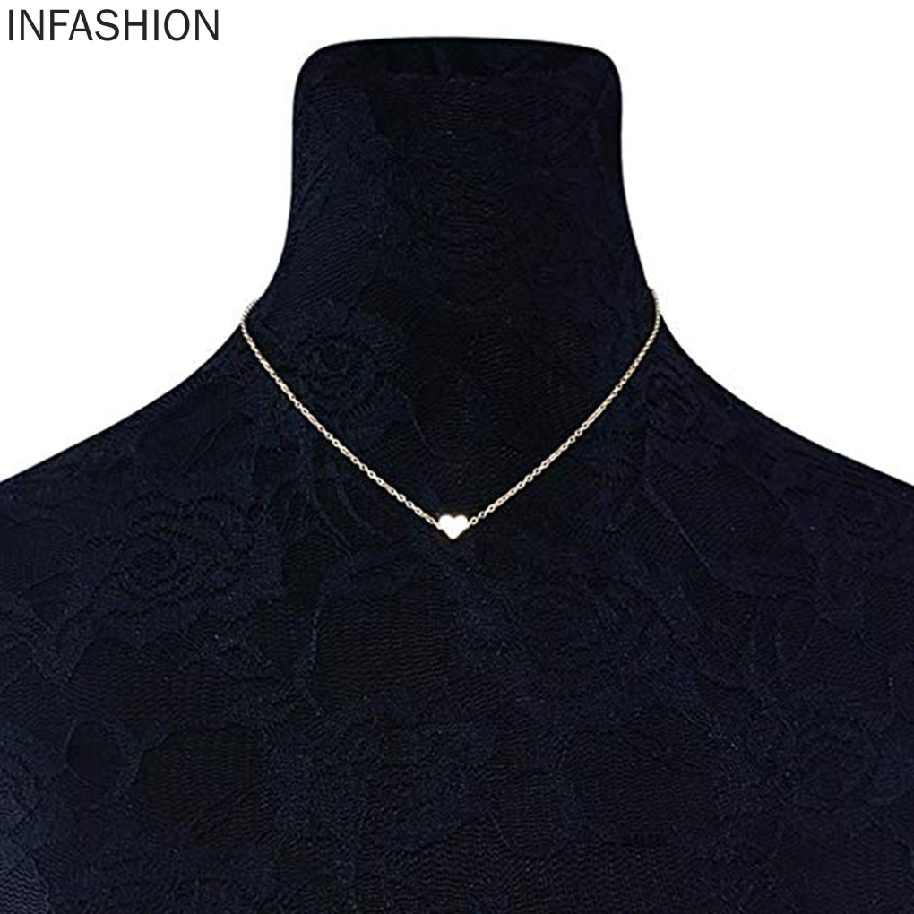 Vòng Cổ Choker Mặt Hình Trái Tim Đơn Giản Cho Nữ