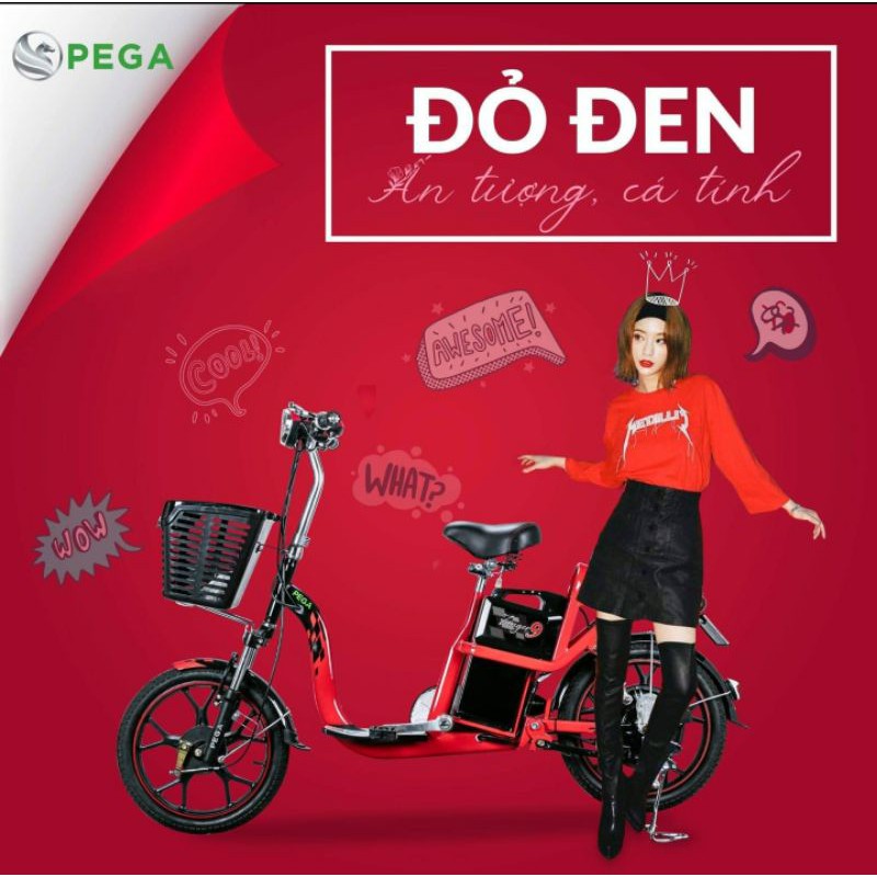 Xe điện Pega Zinger + Đỏ Đen