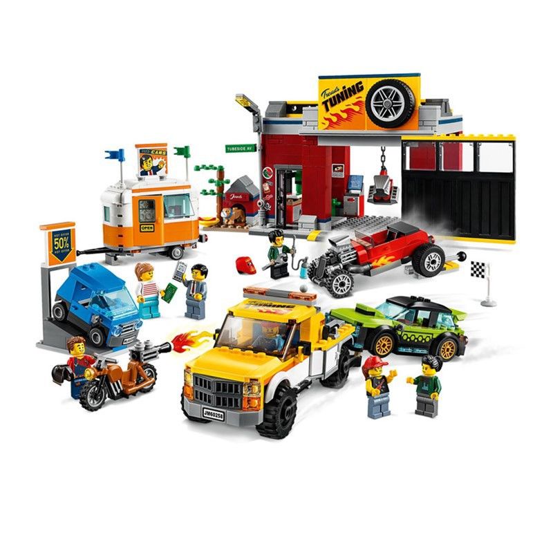 Đồ chơi giáo dục Lắp Ráp mô hình Cửa Tiệm Sửa Xe 11535  City Tuning Workshop Toy Car Garage