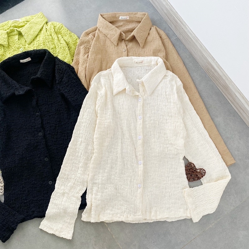 Áo Kiểu KOYCE TOP thiết kế form sơmi ôm với chất vải len thu day dặn nhiều màu sắc dễ mix và phối đồ