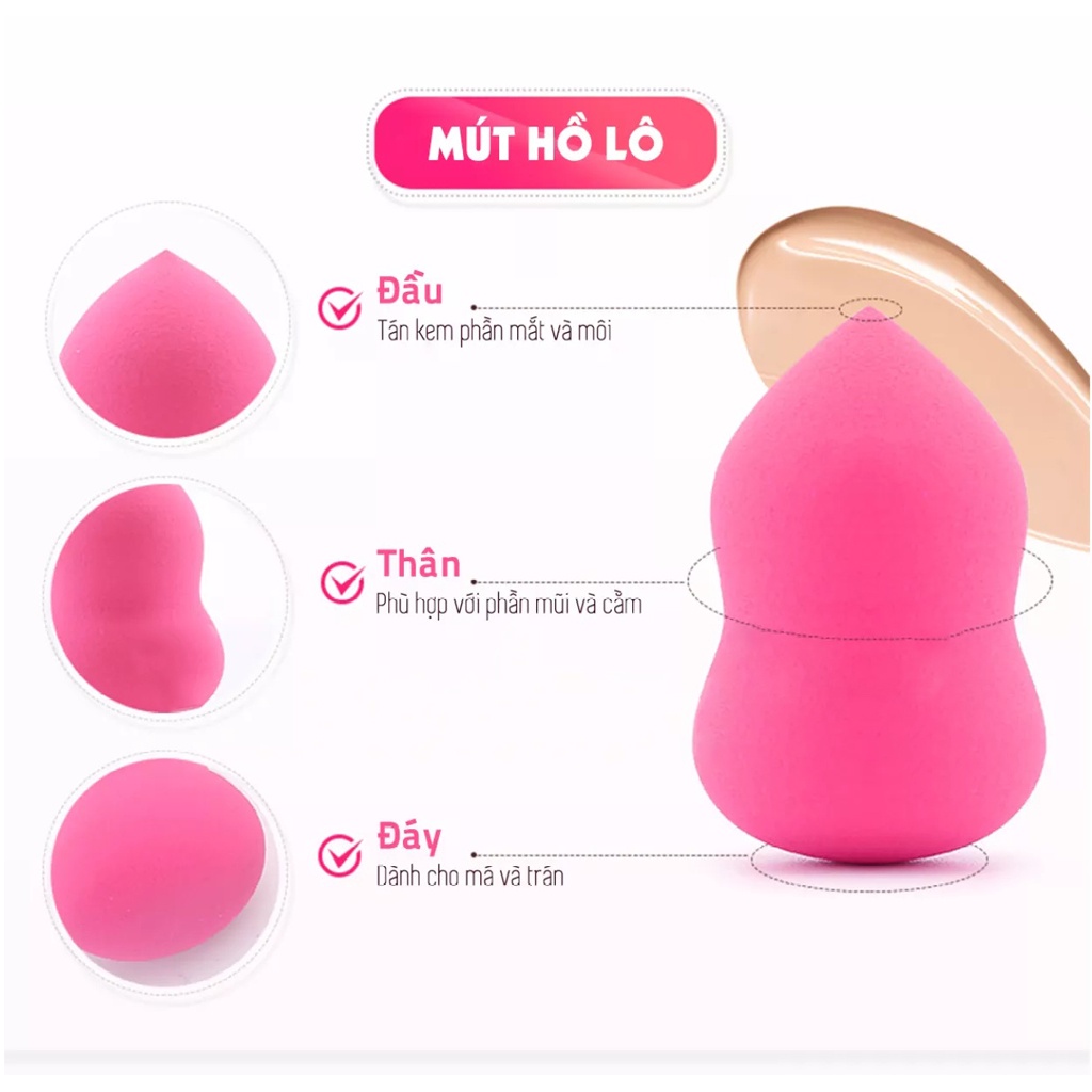 Mút trang điểm tán kem nền Acosmetics chất liệu siêu mềm mịn, dễ vệ sinh, 20g