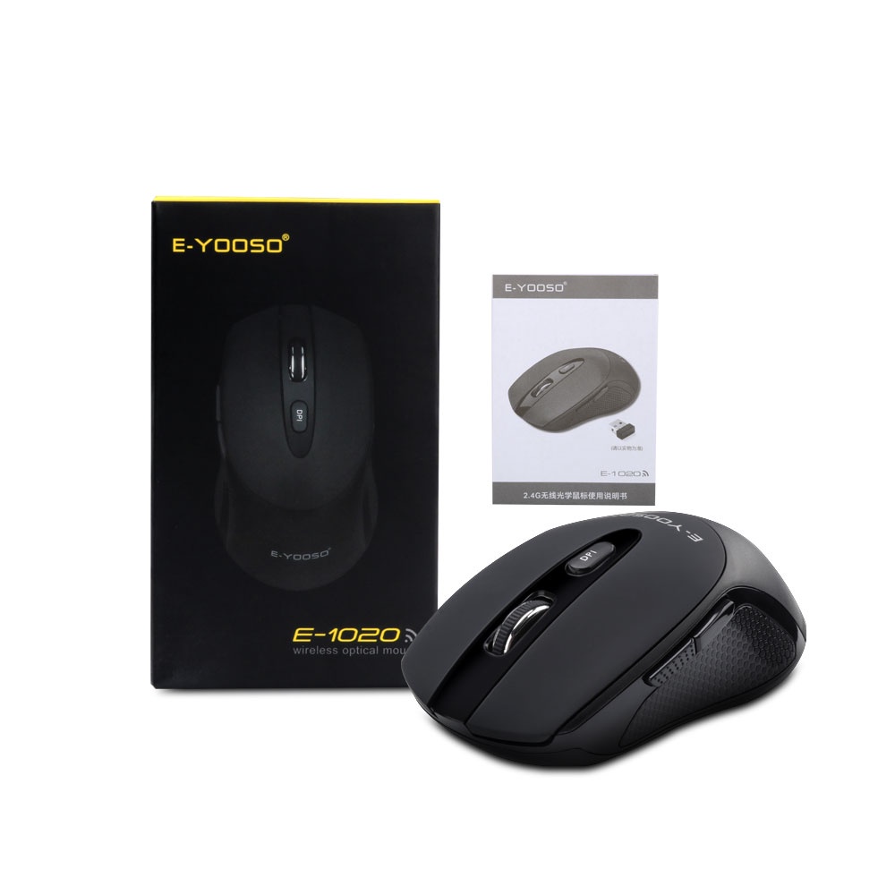 Chuột gaming e-yooso e-1020 usb 2.4g Không Dây ChốNg ỒN 2400Dpi Cho laptop / pc