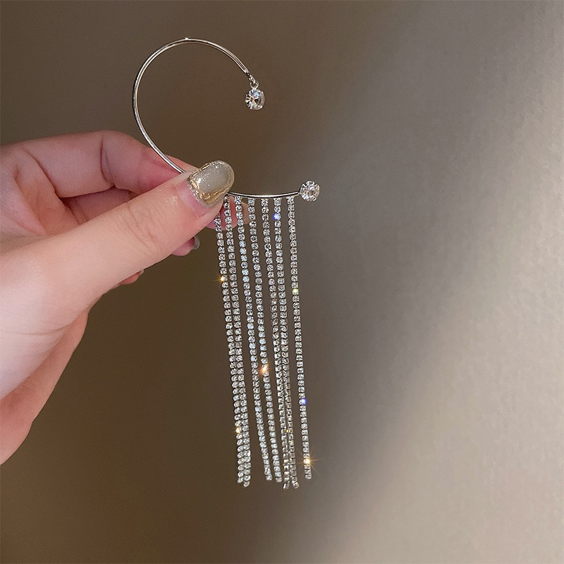 1 Khuyên kẹp tai màu vàng bạc trang trí hoa tuyết/ cánh bướm đơn giản thời trang