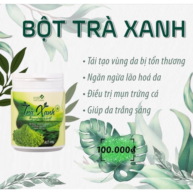 BỘT MẶT NẠ TRÀ XANH NGUYÊN CHẤT KIMNATURAL